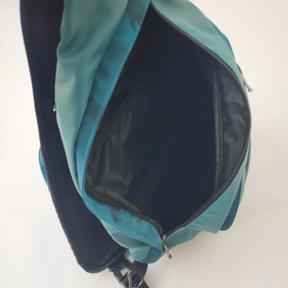 OutdoorMaster Sling Bag Teal Blue Camo Crossbody Backpack Hiking Travel Shoulder